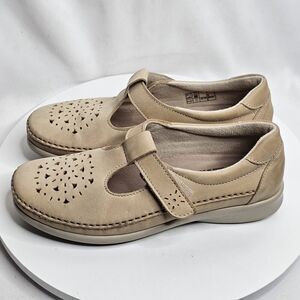 SAS Willow Linen Leather Mary Jane Comfort Shoes Loafer Slip-On Women's 7 Narrow